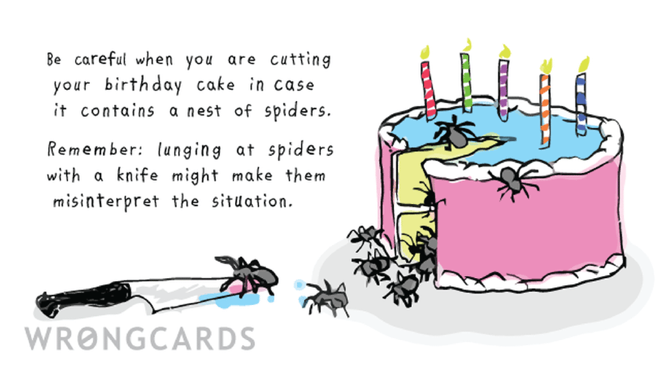 A wrongcard about spiders.