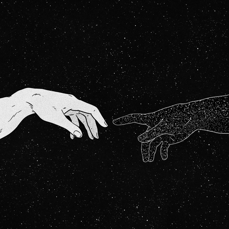 An illustration of two fingers touching.}}