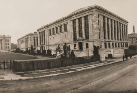 A picture of the Harvard Medical School Quad.