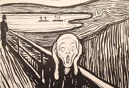 The Scream, by Edvard Munch, painted in 1893.