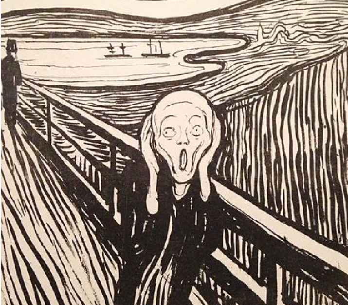 The Scream, by Edvard Munch, painted in 1893.