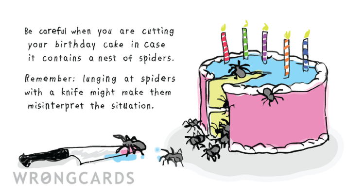 A wrongcard about spiders.